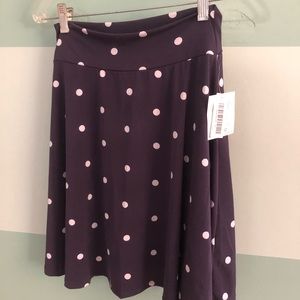 Girls LuLaRoe Azure Purple Polkadot Skirt Size 12
